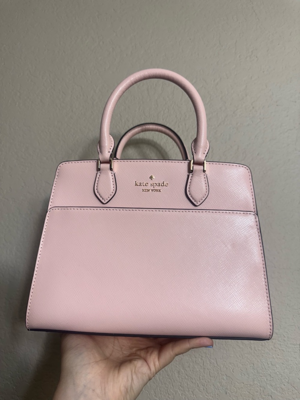 kate spade Conch Pink Saffiano Leather Crossbody Satchel Small Madison crossbody